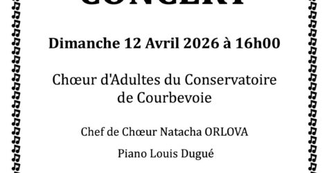 Concert du Choeur d&rsquo;Adultes du Conservatoire